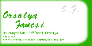 orsolya fancsi business card